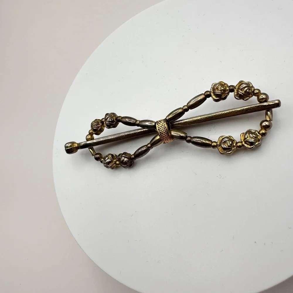 Vintage 90s Floral Barrette Hair Clip Beaded Women's Classic Fashion Jewelry
